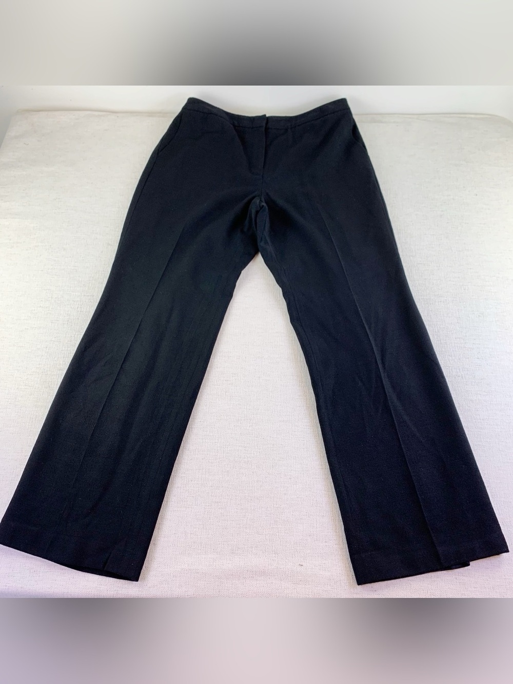 Talbots women's Black wool blend Dress Pants Straight Leg stretch fabric size 10